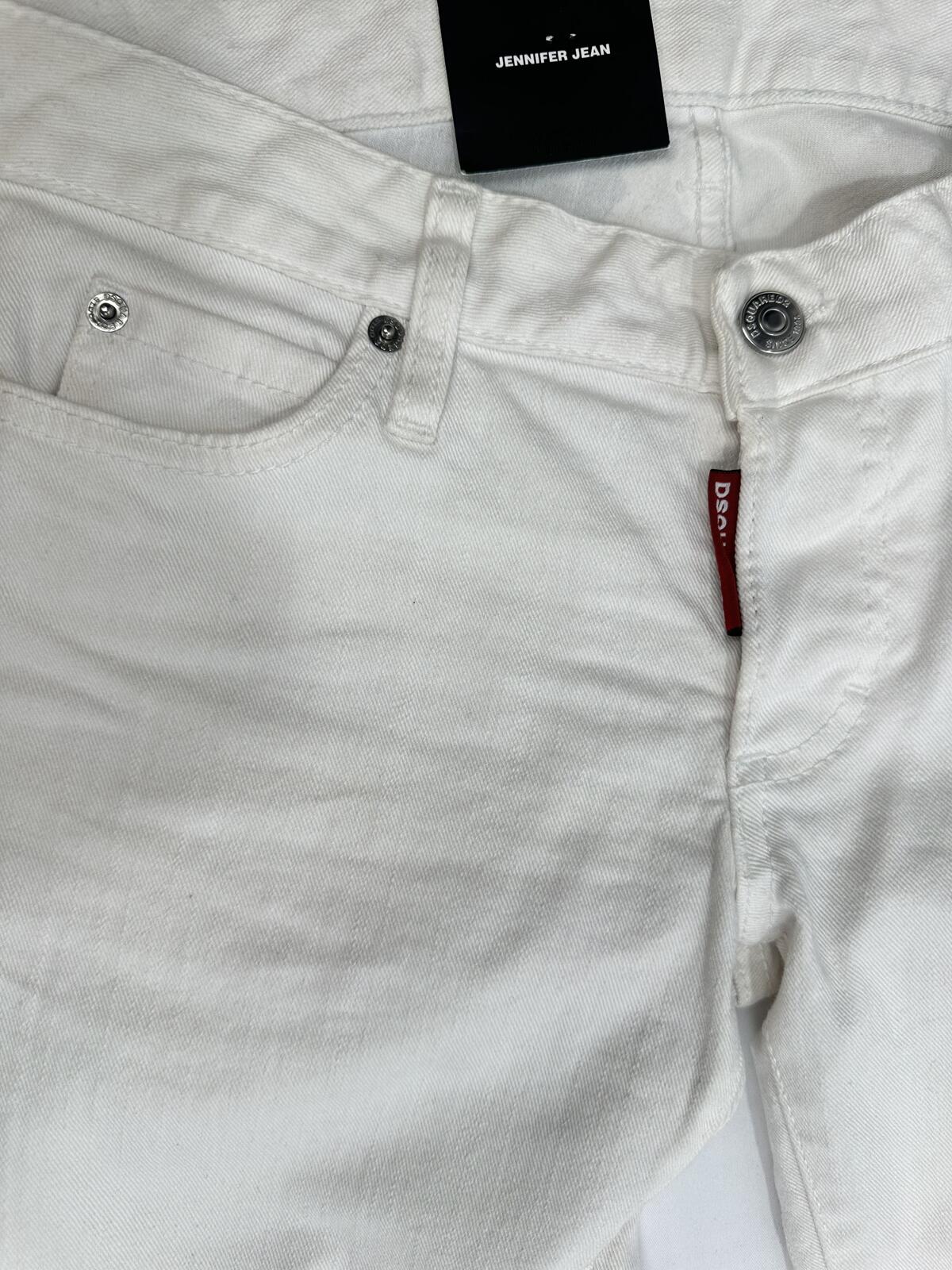 Dsquared2 Dsquared2 Jennifer Jean White Mid Rise Skinny IT38 NWT S75LB0226 - Vestir
