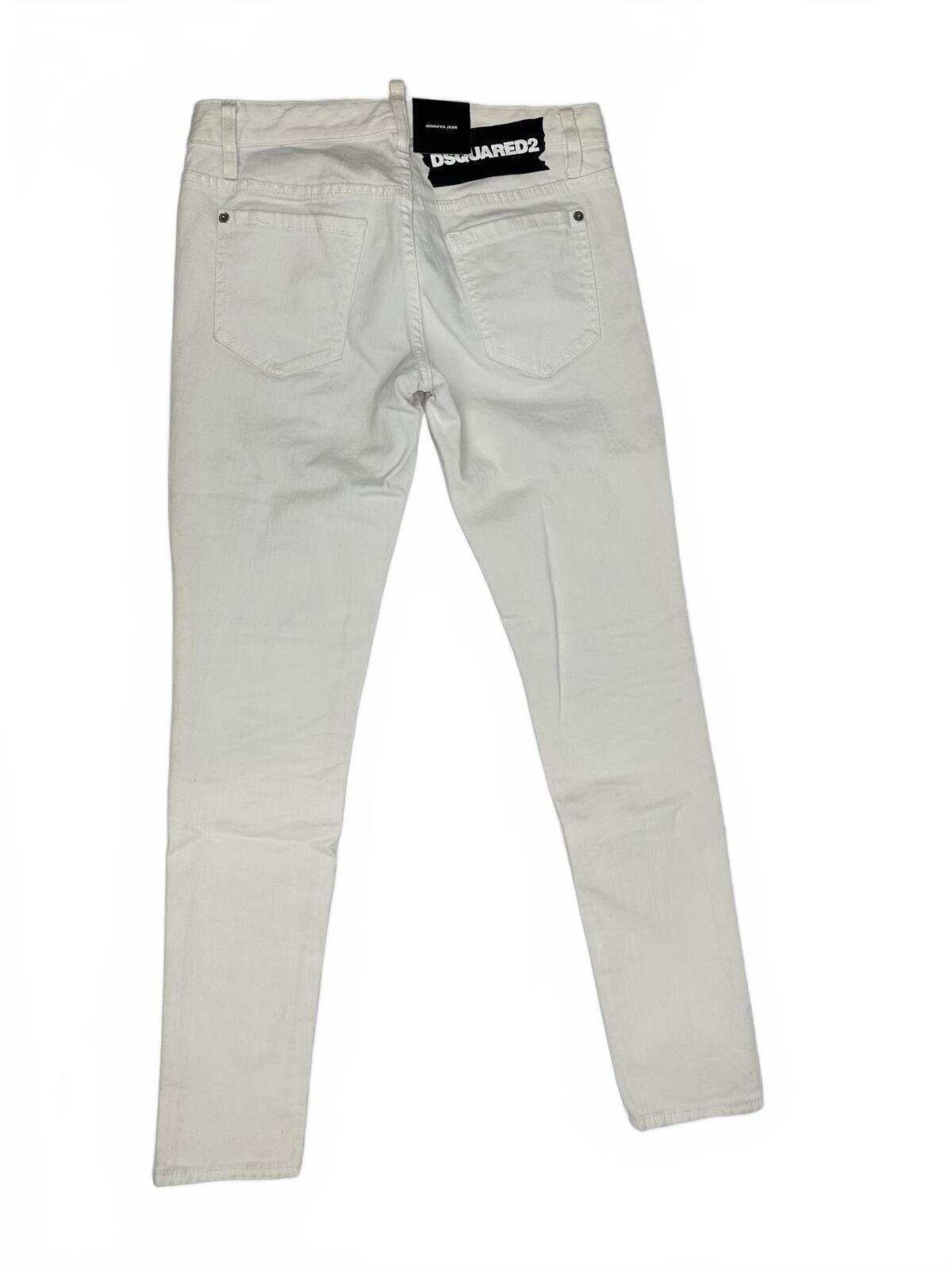 Dsquared2 Dsquared2 Jennifer Jean White Mid Rise Skinny IT38 NWT S75LB0226 - Vestir