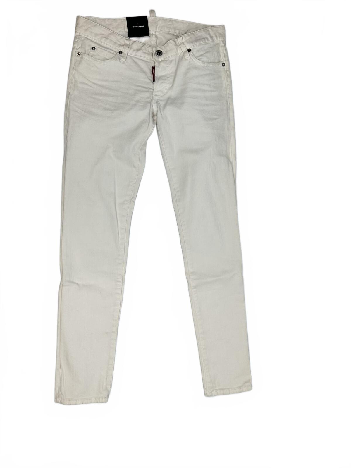 Dsquared2 Dsquared2 Jennifer Jean White Mid Rise Skinny IT38 NWT S75LB0226 - Vestir