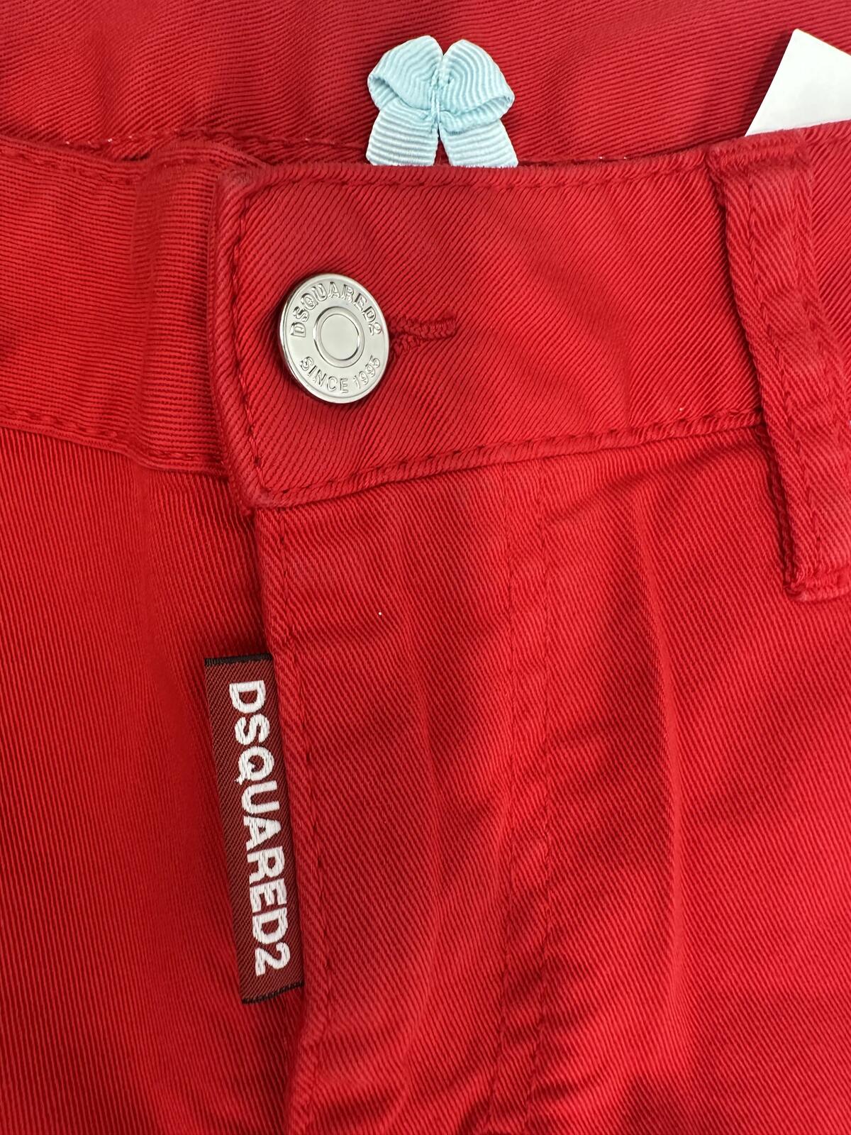 Dsquared2 Dsquared2 Medium Waist Cropped Twiggy Women Jean Red IT38 NWT S75LB0127 - Vestir