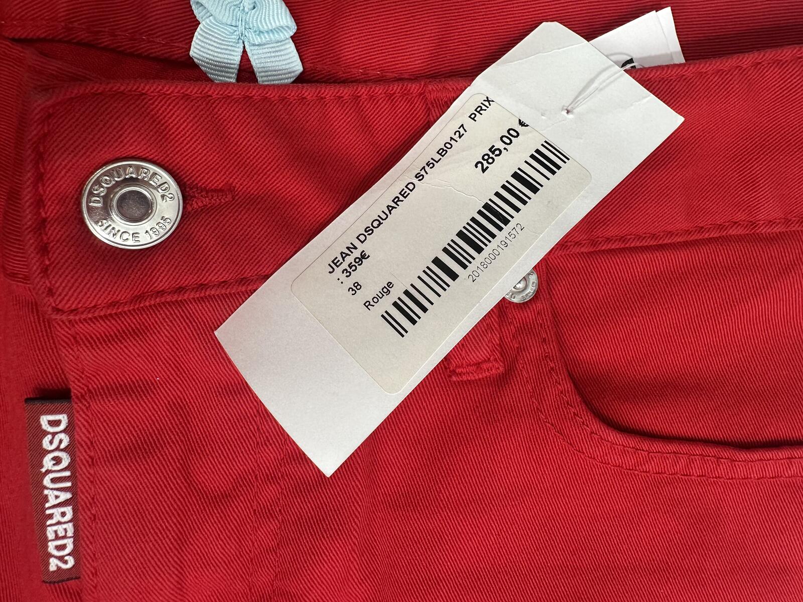 Dsquared2 Dsquared2 Medium Waist Cropped Twiggy Women Jean Red IT38 NWT S75LB0127 - Vestir