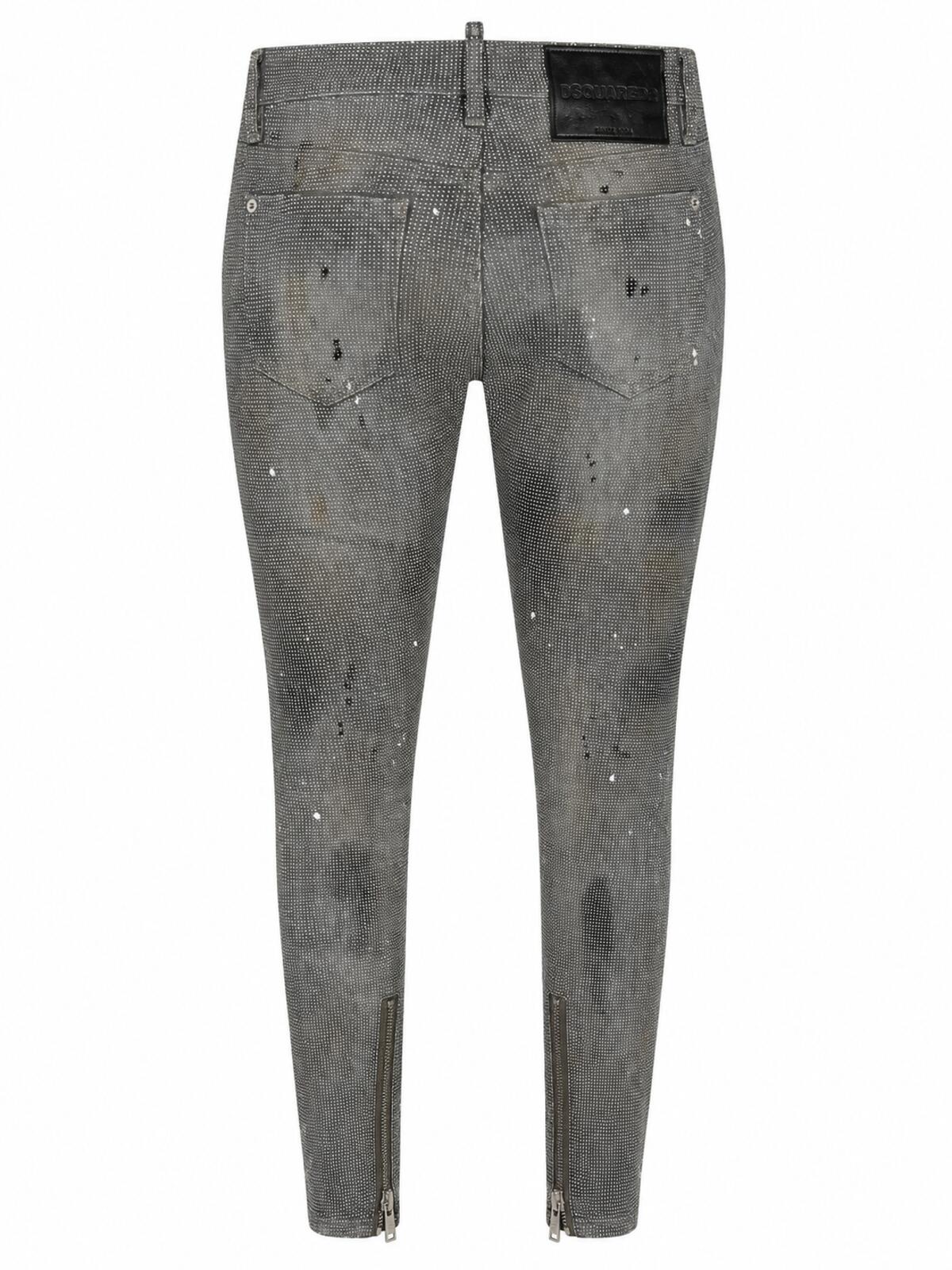 Dsquared2 Dsquared2 Medium Waist Skinny Jean Crystal Embellished Grey IT38 NWT - Vestir