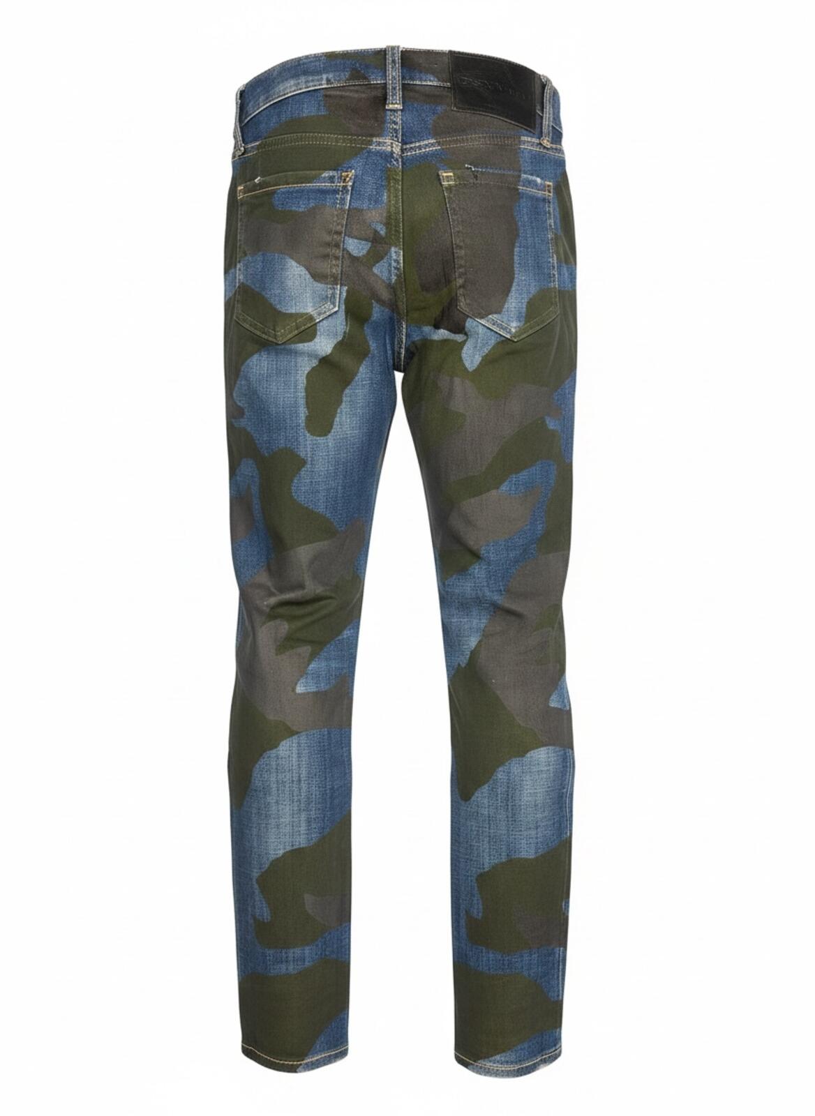 Dsquared2 Dsquared2 Men's Skater Jean Camo Print Blue Denim IT38 NWT S75LB0147 - Vestir
