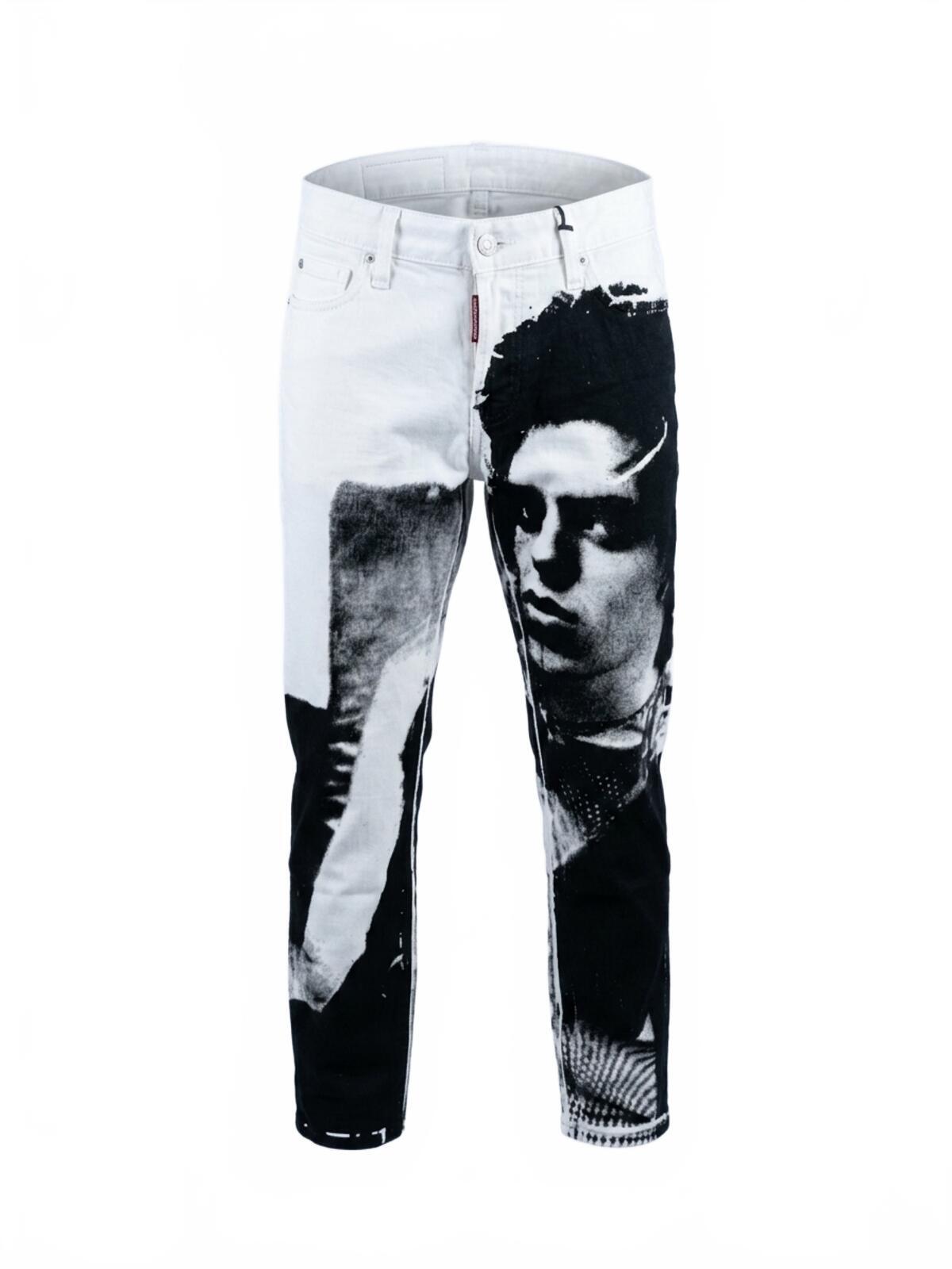 Dsquared2 Dsquared2 Runway Straight Cropped Jean White Leopard Print IT 38 W30 | NWT - Vestir