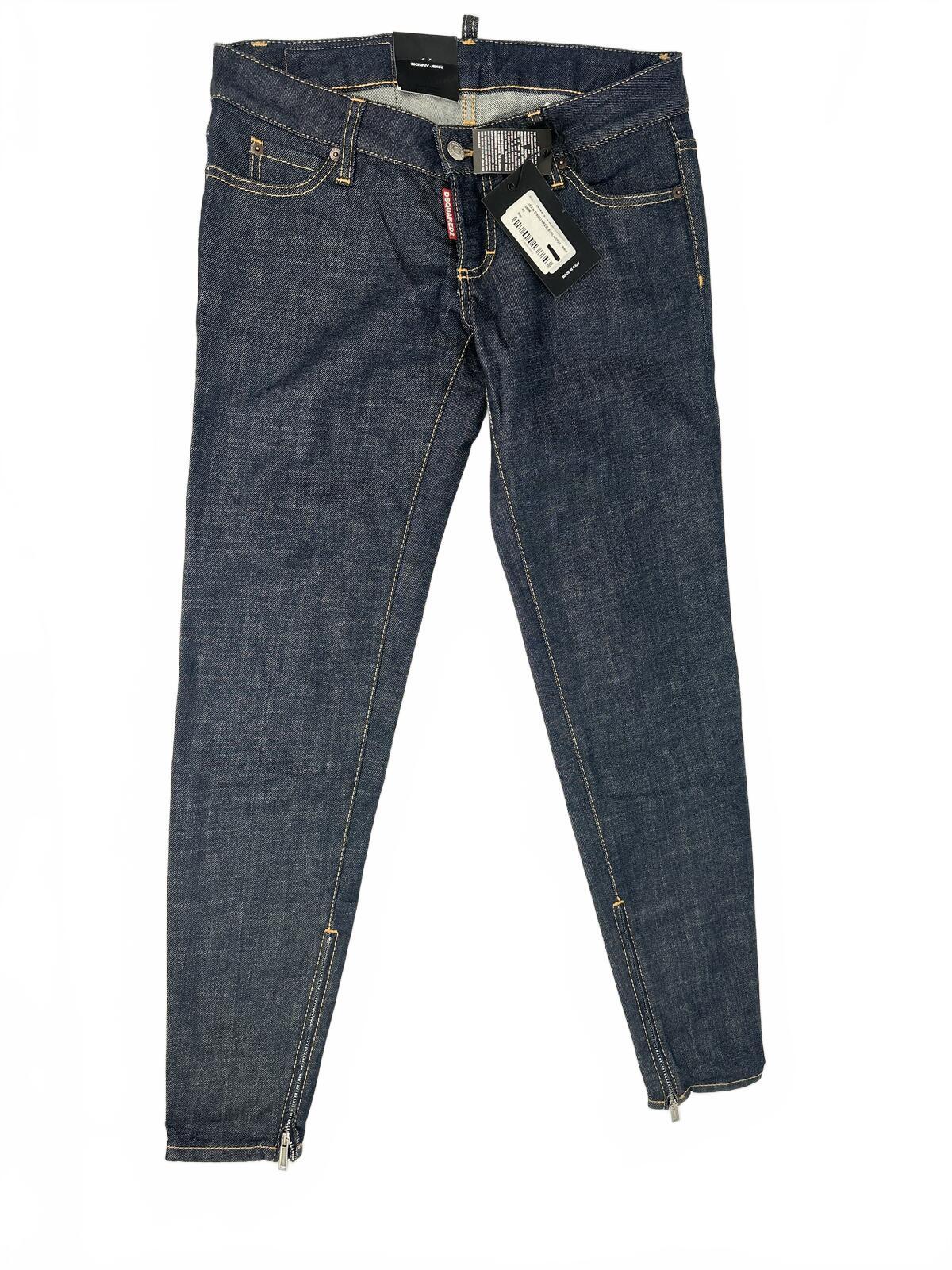 Dsquared2 Dsquared2 Skinny Jean Dark Indigo Ankle Zip Short Crotch IT 40 US 4 | NWT - Vestir