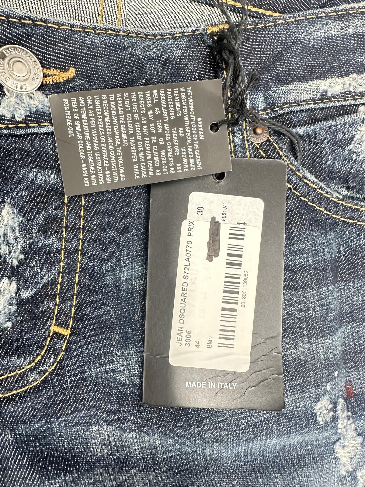 Dsquared2 Dsquared2 Skinny Jean Dark Wash Distressed Ankle Zip Men IT 44 | NWT - Vestir