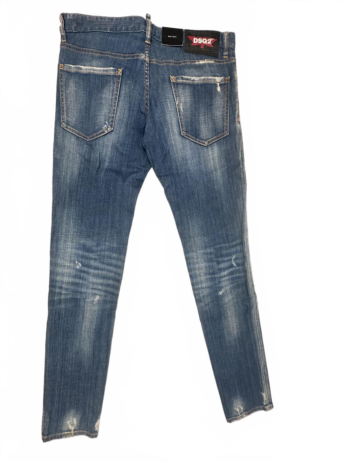 Dsquared2 Dsquared2 Slim Jean Distressed Ruffle Fly Denim IT 48 W33 | NWT - Vestir