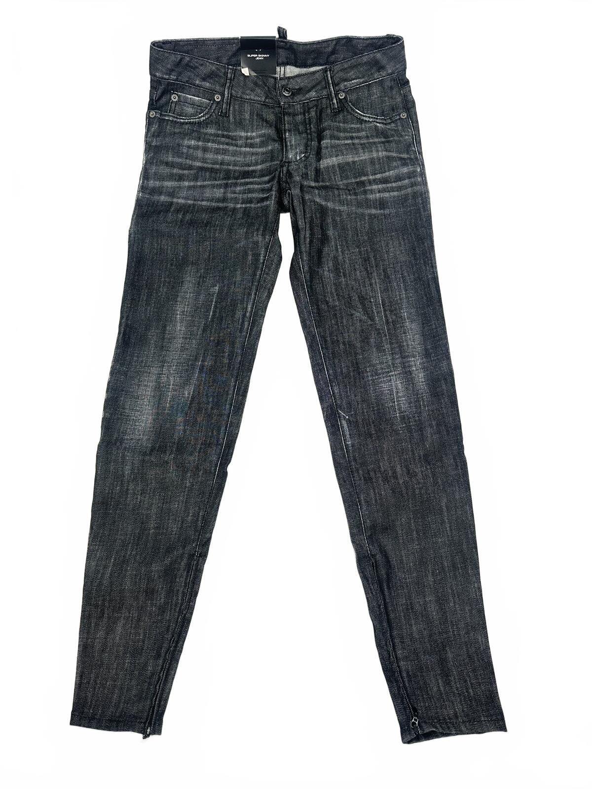 Dsquared2 Dsquared2 Super Skinny Jean Grey Washed Ankle Zip Women IT 38 US 2 | NWT - Vestir
