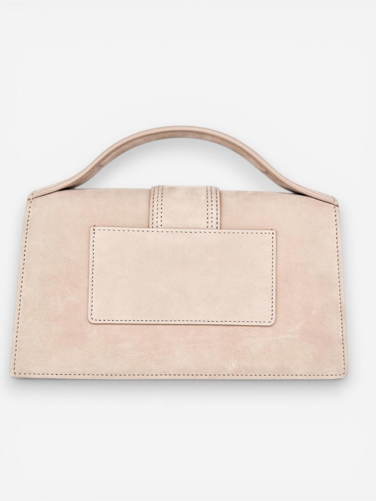 Jacquemus Le Grand Bambino Beige Nubuck Calf Leather Top Handle Bag NWT