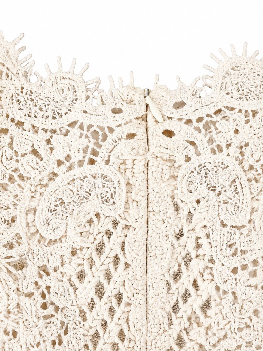 Ermanno Scervino Ermanno Scervino Knit Tulle Lace Pencil Midi Dress Ivory IT 44 US 8 | NWT - Vestir