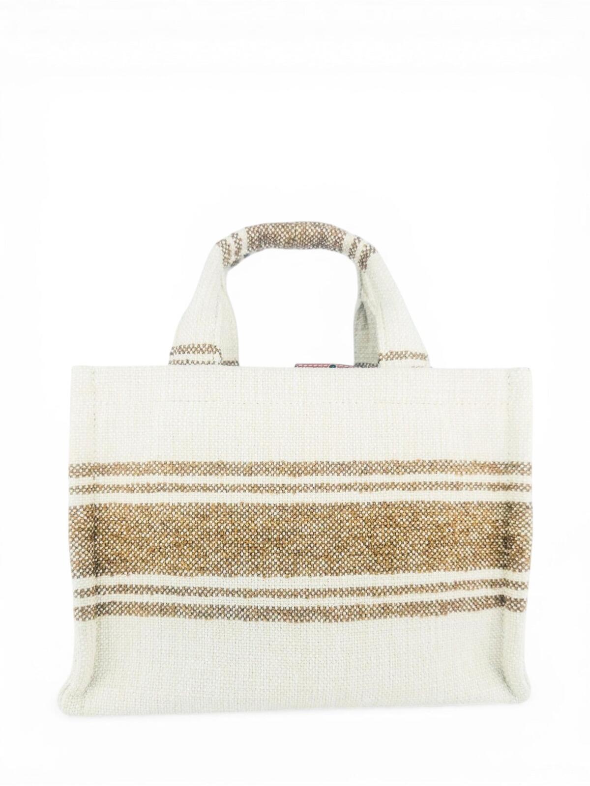 Celine Small Cabas Thais Striped Jacquard Textile Tote Bag | New
