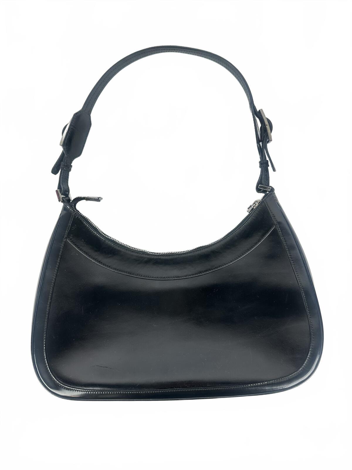 Gucci Gucci Tom Ford Era 1998 Black Patent Leather Hobo Shoulder Bag | Pre-Loved - Vestir