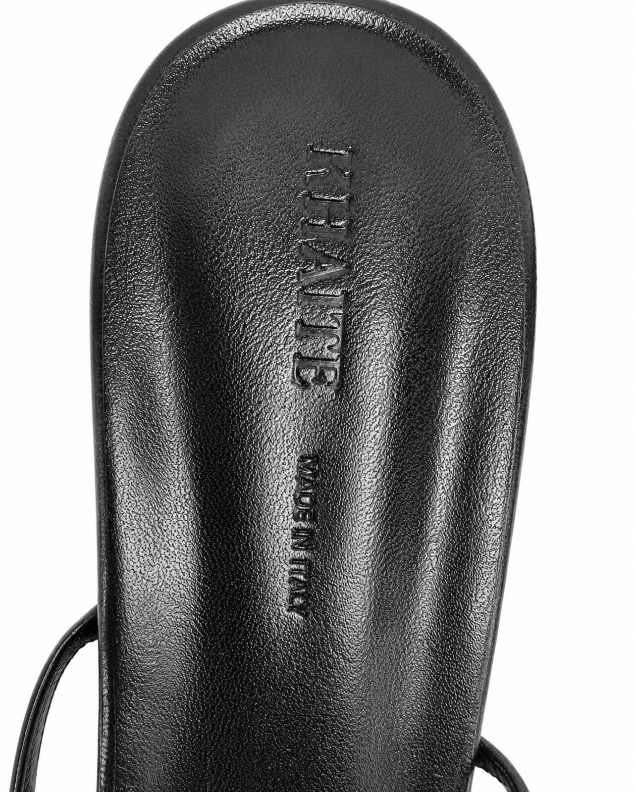 Khaite KHAITE Loop Kitten Heel Strappy Sandal Black Leather EU 39.5 US 9.5 | NIB - Vestir