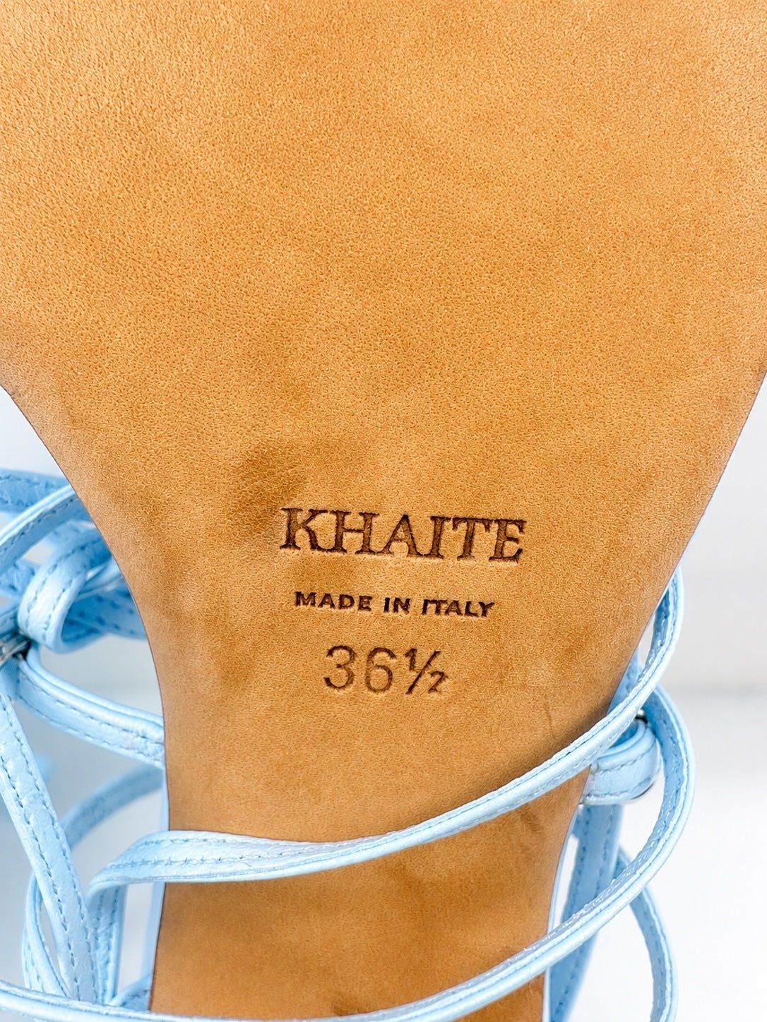Khaite KHAITE Marion Leather Strappy Sandals Baby Blue EU 36.5 US 6.5 | NIB - Vestir