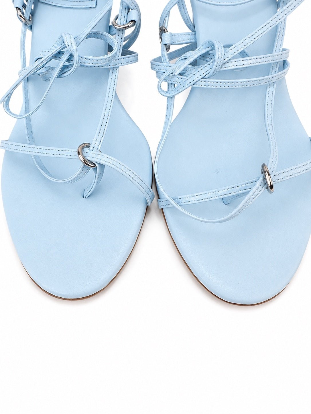 Khaite KHAITE Marion Leather Strappy Sandals Baby Blue EU 36.5 US 6.5 | NIB - Vestir