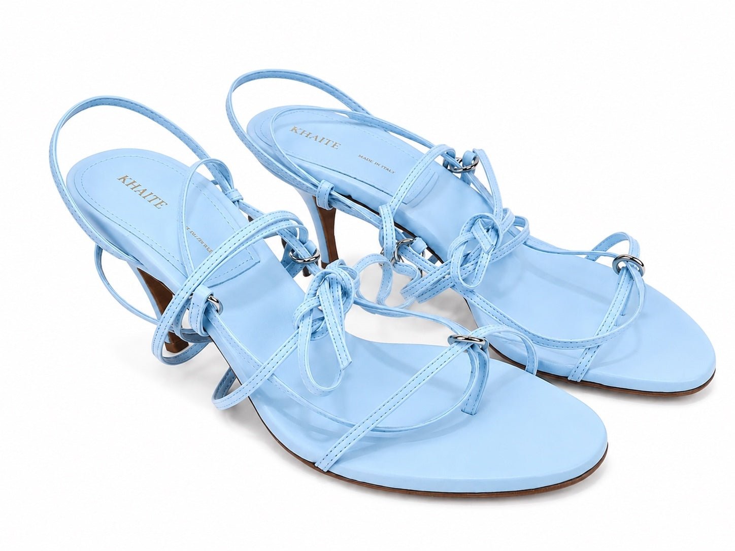 Khaite KHAITE Marion Leather Strappy Sandals Baby Blue EU 36.5 US 6.5 | NIB - Vestir