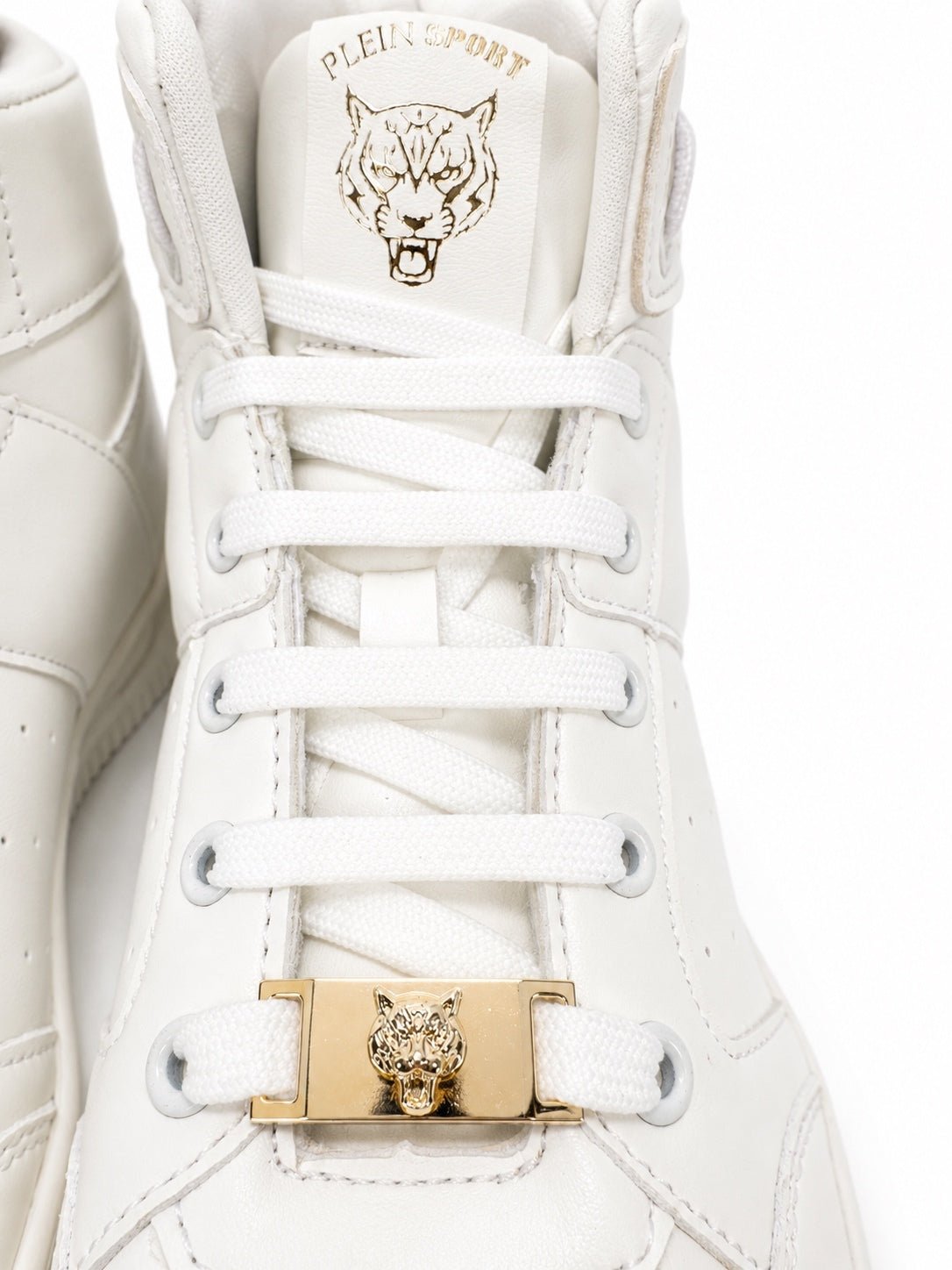 Philipp Plein Philipp Plein Sport High Top Sneakers White Gold Logo DIPS992 EU 40 | NWB - Vestir