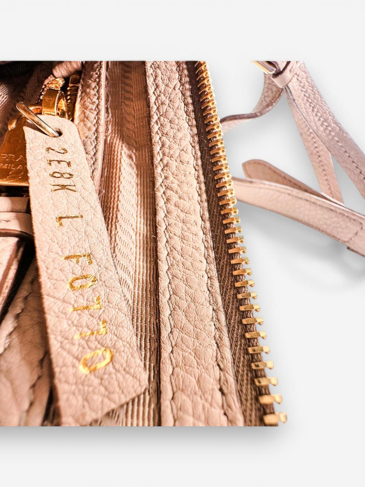 Prada Prada Vitello Phenix 1BH046 Double Zip Crossbody Cammeo Beige | NWT - Vestir