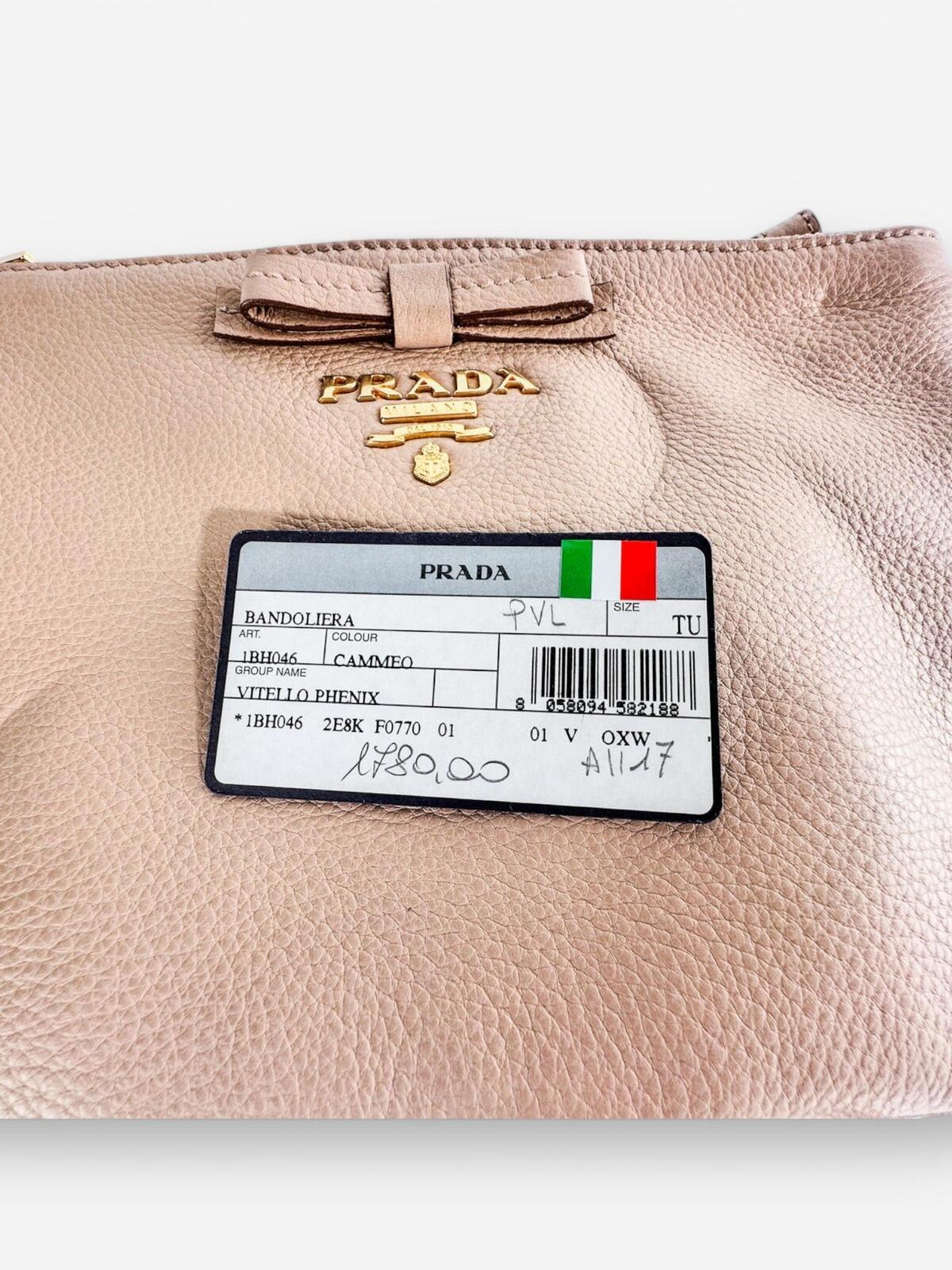 Prada Prada Vitello Phenix 1BH046 Double Zip Crossbody Cammeo Beige | NWT - Vestir