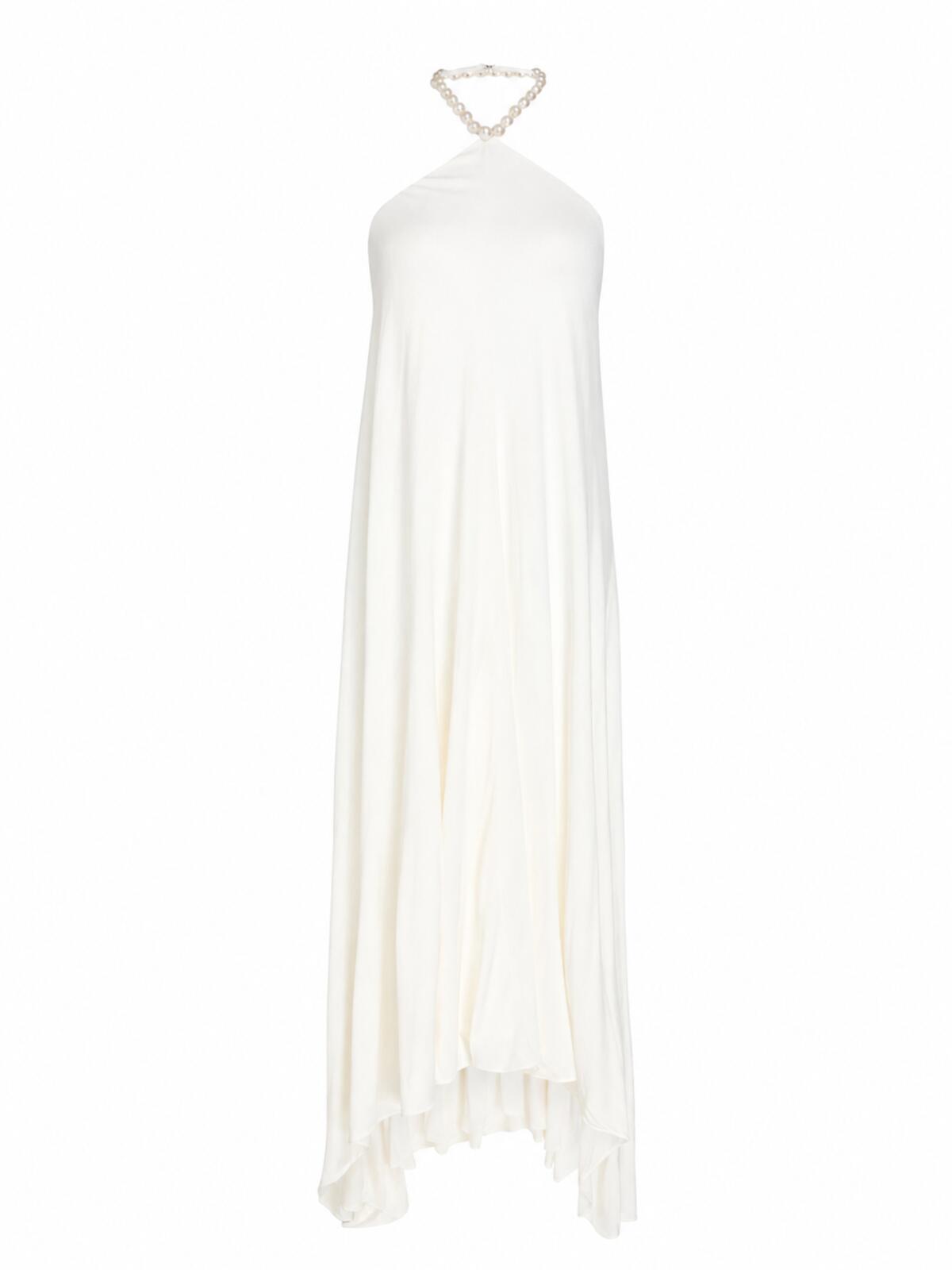 Retrofête Retrofête Maryam Pearl Embellished Halter Maxi Dress White Size M | NWT - Vestir