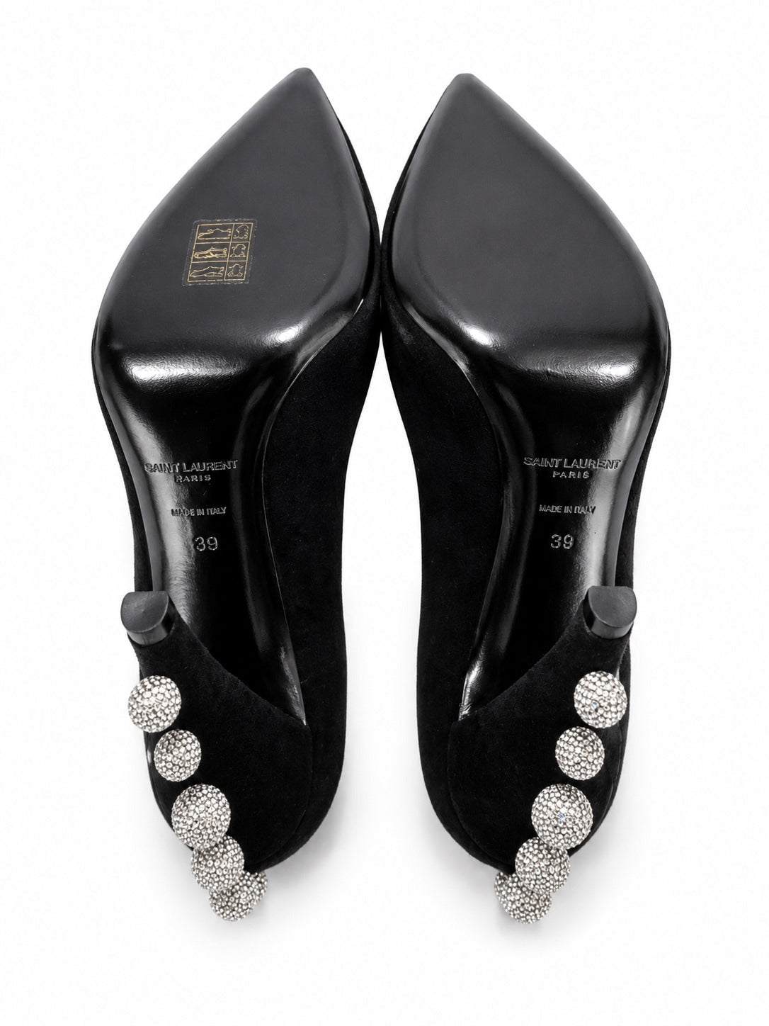 Saint Laurent Saint Laurent Era 110 Ball Strass Crystal Pumps Black Suede EU 39 | NIB - Vestir