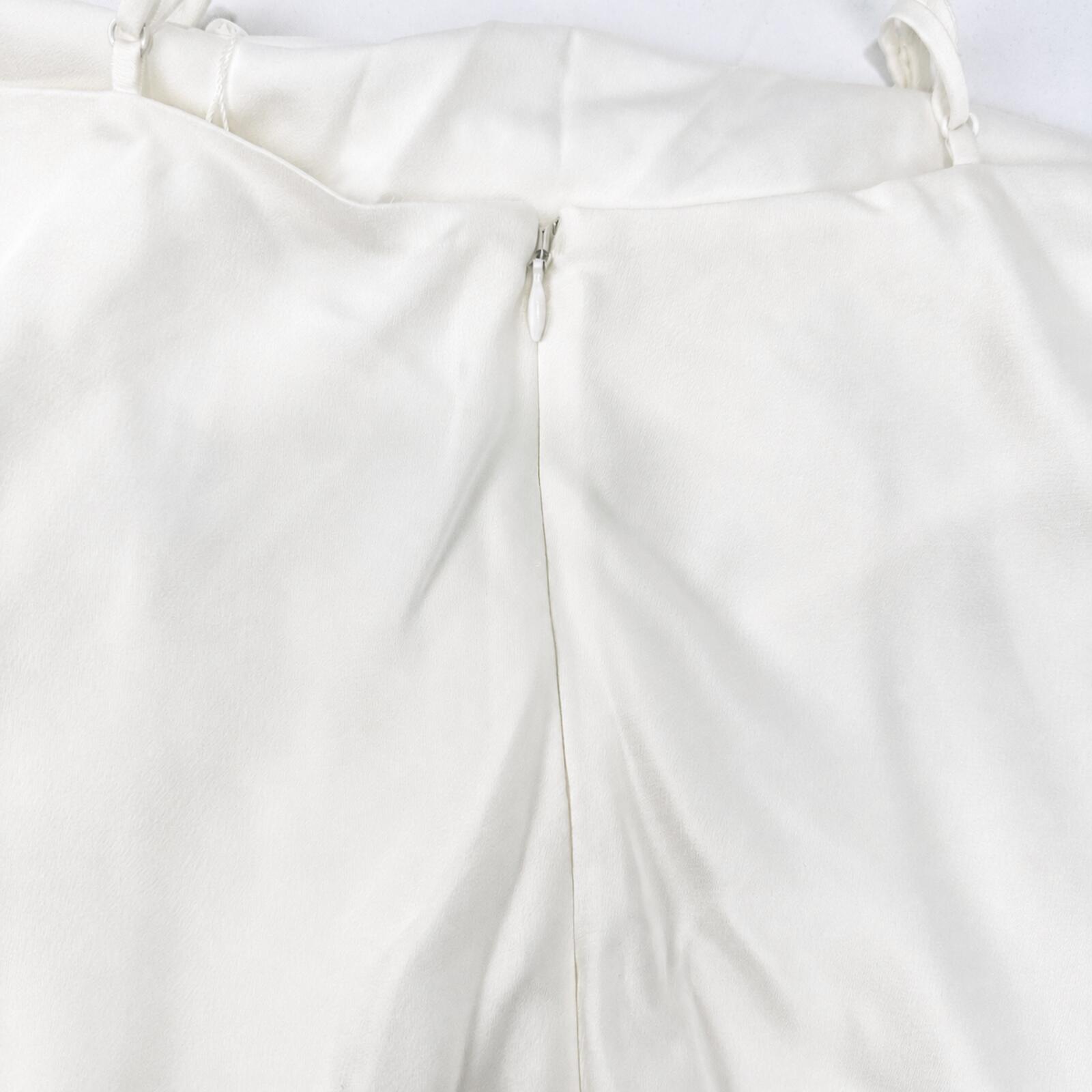 Jonathan Simkhai Simkhai Finley Satin-Crepe Draped Cowl Gown White US 6 | NWT - Vestir