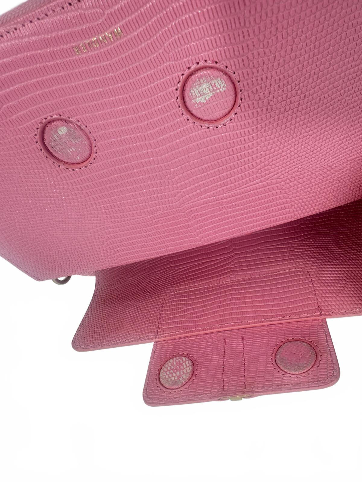 WANDLER Wandler Georgia Pink Lizard-Embossed Leather Shoulder Bag | NWT - Vestir
