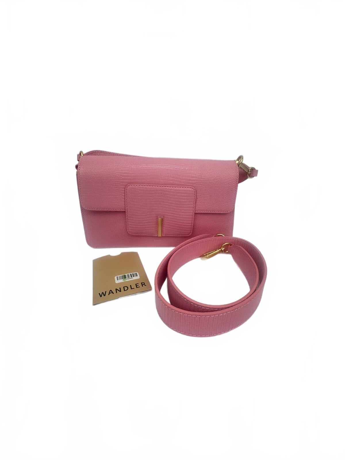 WANDLER Wandler Georgia Pink Lizard-Embossed Leather Shoulder Bag | NWT - Vestir