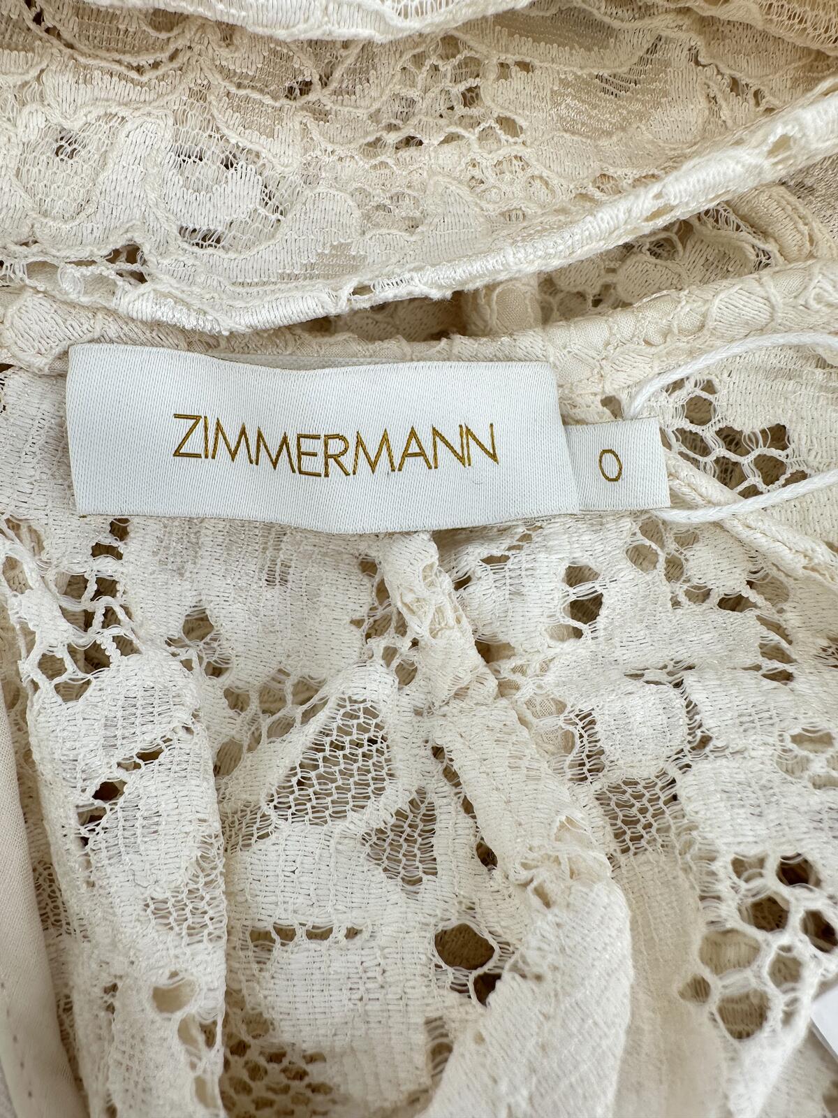 Zimmermann Zimmermann Matchmaker Lace Sheath Dress Cream Long Sleeve Size S US 4 | NWT - Vestir