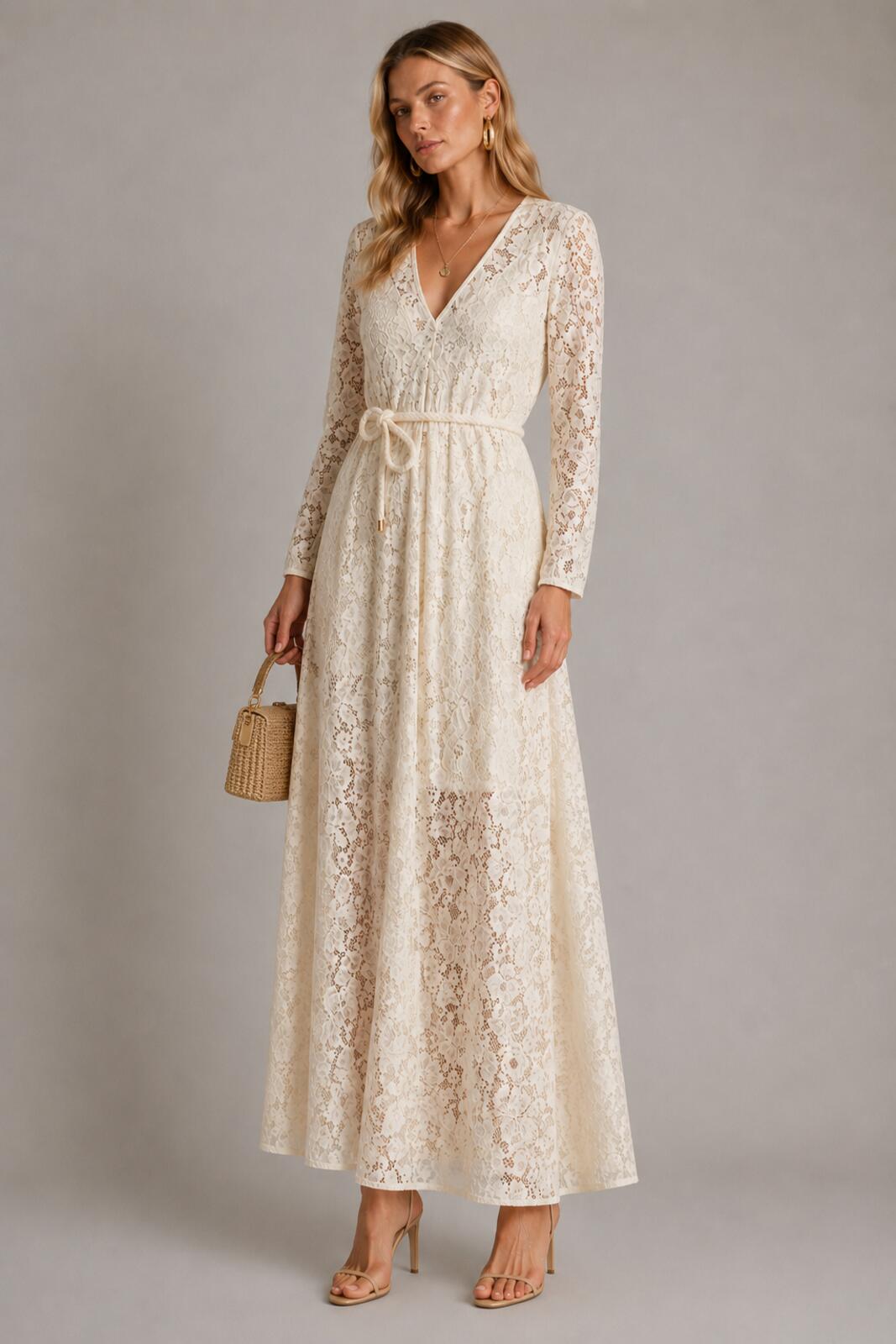 Zimmermann Zimmermann Matchmaker Lace Sheath Dress Cream Long Sleeve Size S US 4 | NWT - Vestir