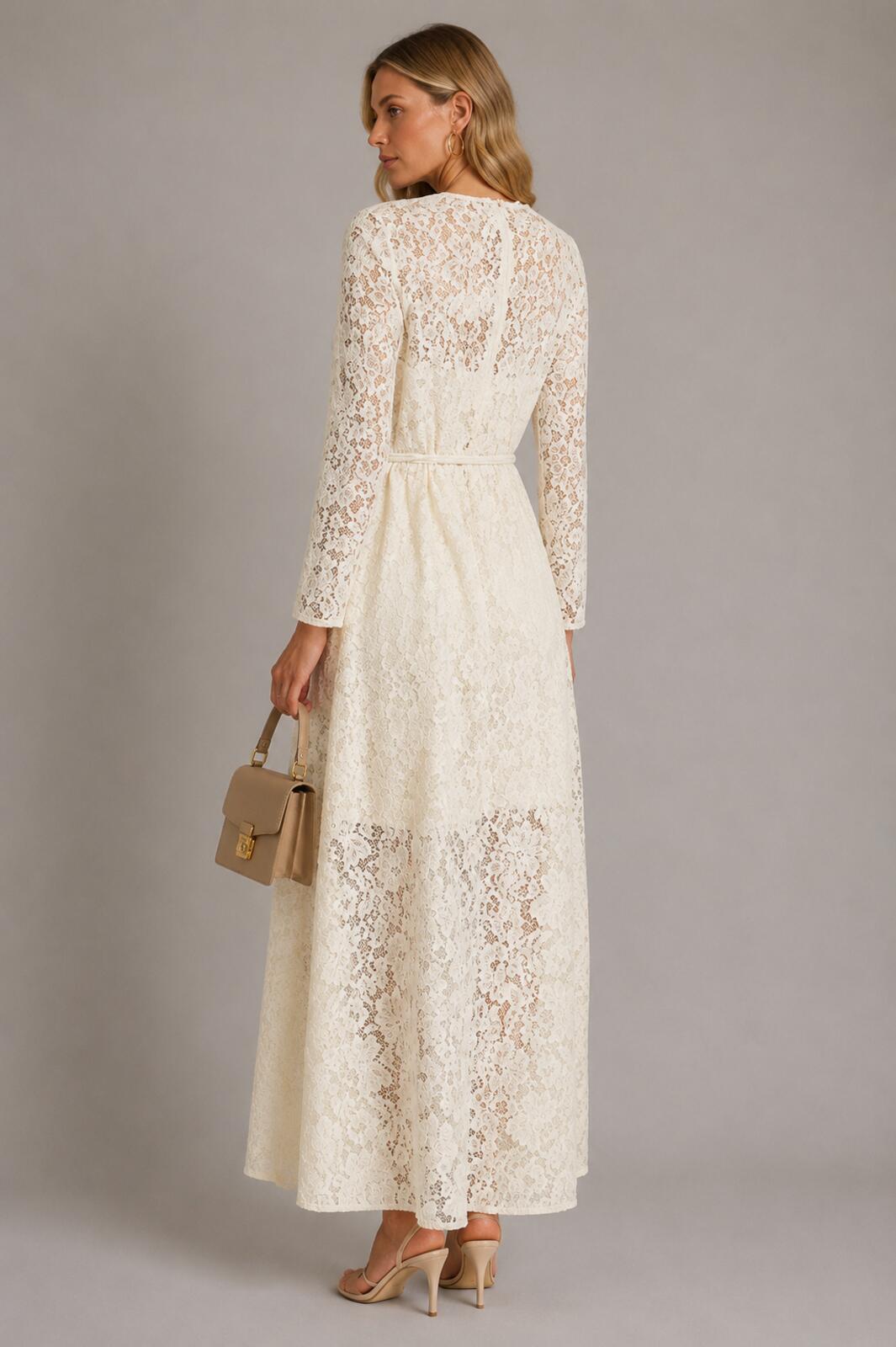 Zimmermann Zimmermann Matchmaker Lace Sheath Dress Cream Long Sleeve Size S US 4 | NWT - Vestir