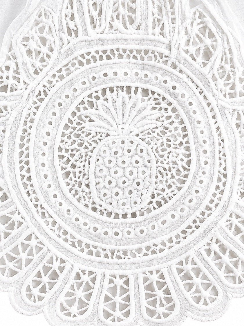 Zimmermann Zimmermann Vacay Lace Mini Dress White Linen Cutout Broderie Anglaise NWT AU 2 - Vestir